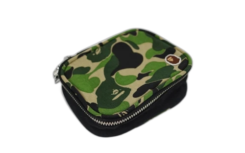 BAPE ABC Camo Canvas Amenity Pouch Green