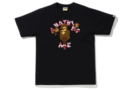 BAPE ABC Camo College Milo Tee Black/Pink
