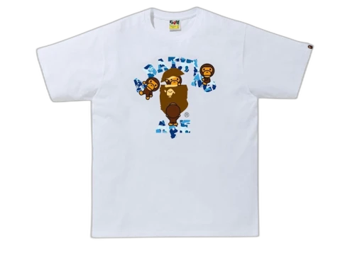 BAPE ABC Camo College Milo Tee (FW21) White/Blue