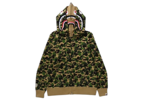 BAPE ABC Camo Double Shark Full Zip Hoodie (FW23) Green