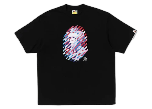 BAPE ABC Camo Illusion Ape Head Tee Black
