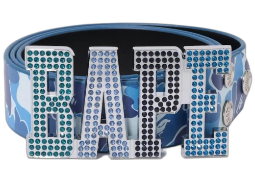 BAPE ABC Camo Leather Belt Blue