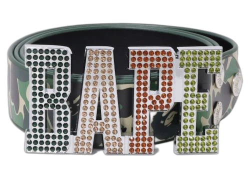 BAPE ABC Camo Leather Belt Green