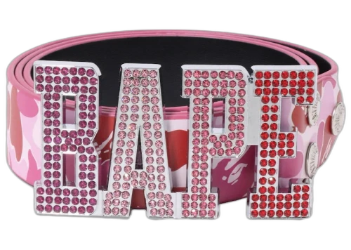 BAPE ABC Camo Leather Belt Pink