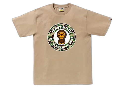 BAPE ABC Camo Milo Busy Works Tee Beige/Green