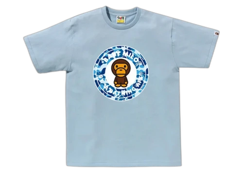 BAPE ABC Camo Milo Busy Works Tee Sax/Blue