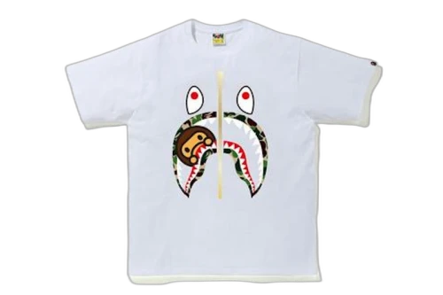 BAPE ABC Camo Milo Shark Tee White/Green