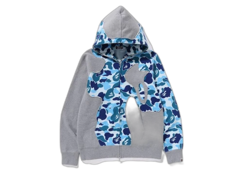 BAPE ABC Camo Patchwork Full Zip Hoodie Blue