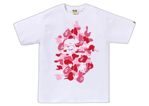 BAPE ABC Camo Rebuild Big Ape Head Tee White/Pink