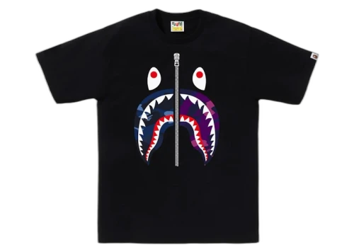 BAPE ABC Camo Rebuild Shark Tee Black/Blue