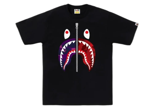 BAPE ABC Camo Rebuild Shark Tee Black/Purple