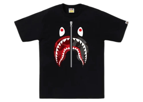 BAPE ABC Camo Rebuild Shark Tee Black/Red