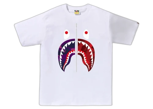 BAPE ABC Camo Rebuild Shark Tee White/Purple