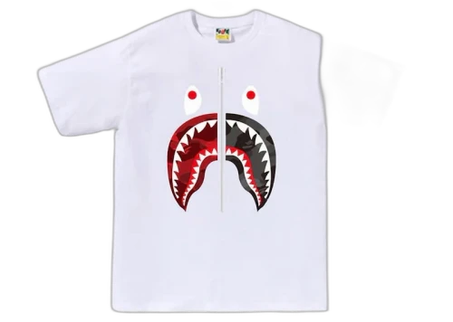 BAPE ABC Camo Rebuild Shark Tee White/Red