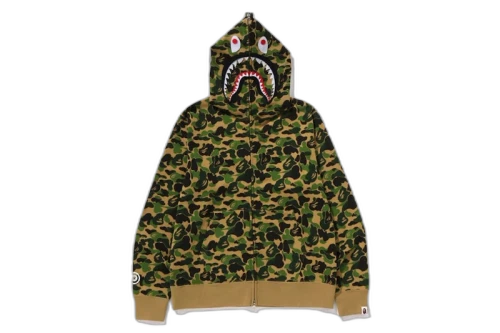 BAPE ABC Camo Separate Shark Full Zip Hoodie Green