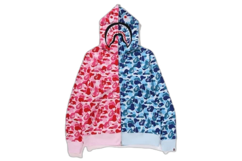 BAPE ABC Camo Separate Shark Full Zip Hoodie Pink