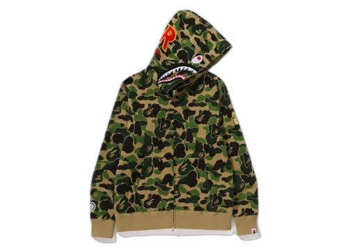BAPE ABC Camo Shark PONR Full Zip Hoodie Green
