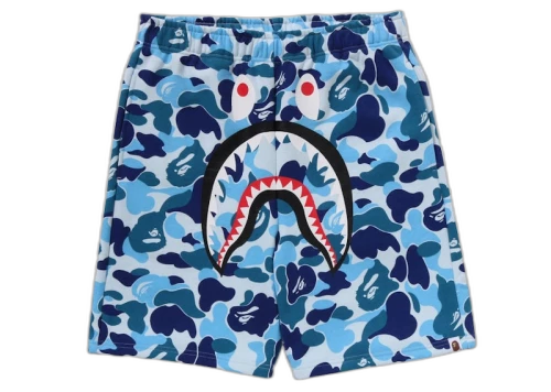 BAPE ABC Camo Shark Sweat Shorts Blue