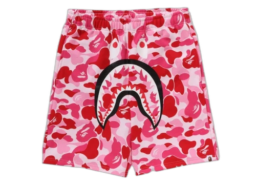 BAPE ABC Camo Shark Sweat Shorts Pink