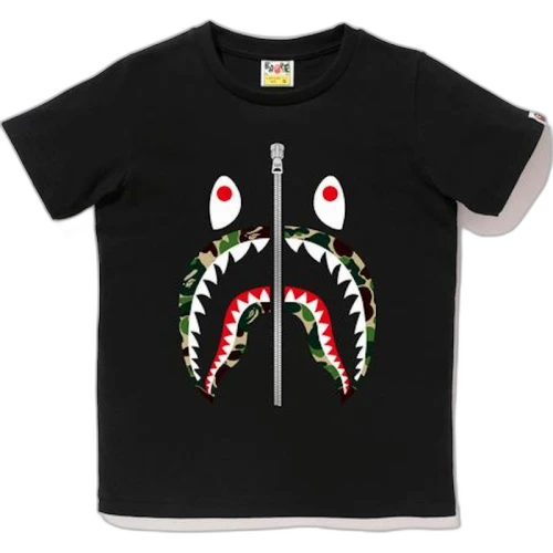 BAPE Abc Camo Shark Tee Tee (Ladies) Black/Green