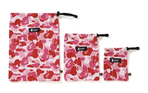 BAPE ABC Pouch (Set of 3) Pink