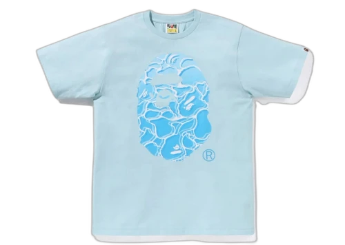BAPE ABC Sea Surface Camo Ape Head Tee Sax
