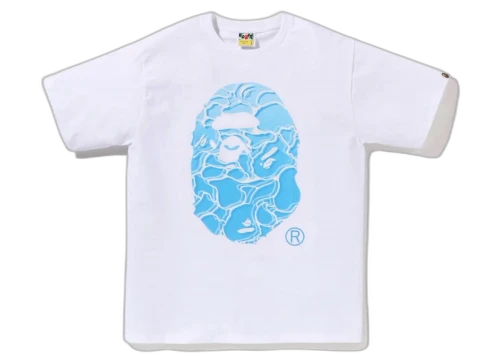 BAPE ABC Sea Surface Camo Ape Head Tee White