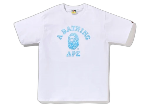 BAPE ABC Sea Surface Camo College Tee White