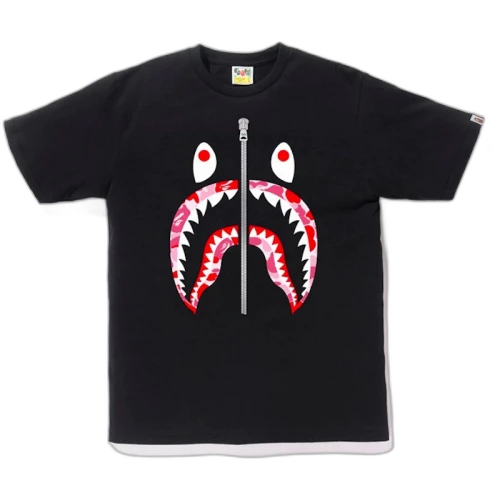 BAPE ABC Shark Silver Zip Tee Black/Pink