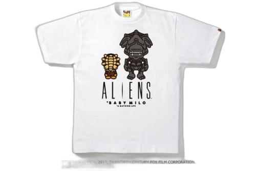 BAPE Alienaliens Milo & Alien Queen Tee White
