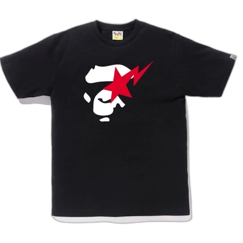 BAPE Ape Face On Bapesta Tee Black