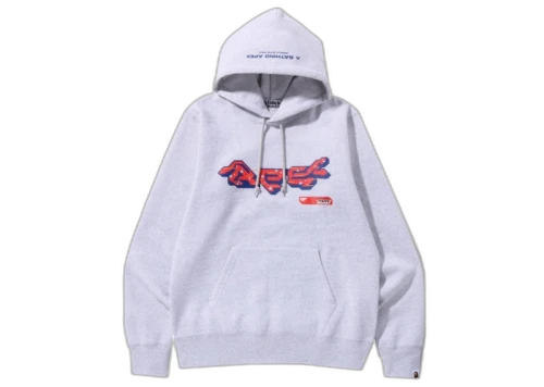 BAPE Ape Graphic Pullover Hoodie Gray