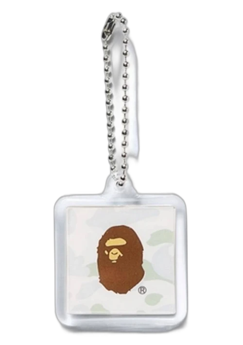 BAPE Ape Head City Camo Keychain White
