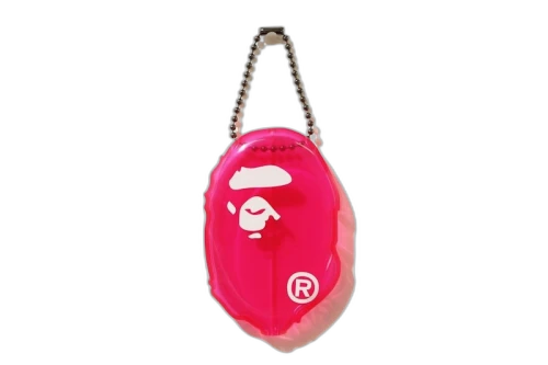 BAPE Ape Head Clear Coin Case Pink