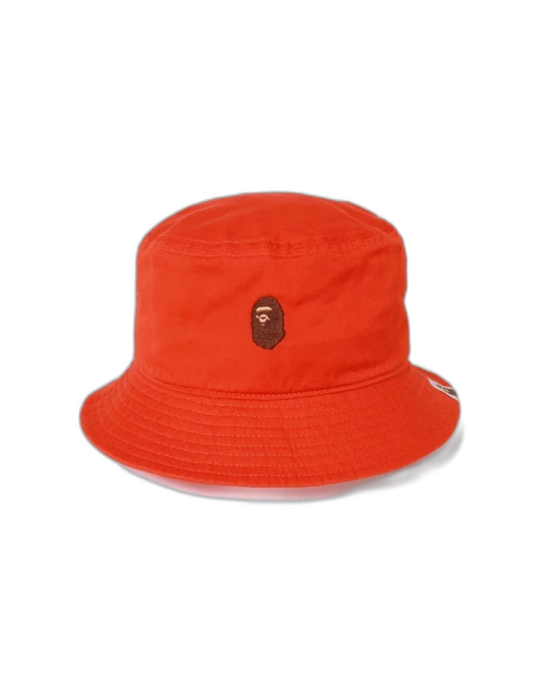BAPE Ape Head Embroidery Bucket Hat Orange