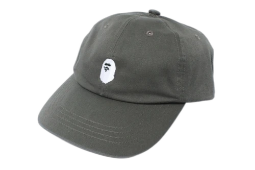 BAPE Ape Head Embroidery Panel Cap Gray/White