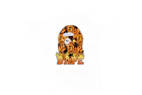 BAPE Ape Head Flame T-Shirt White/Orange