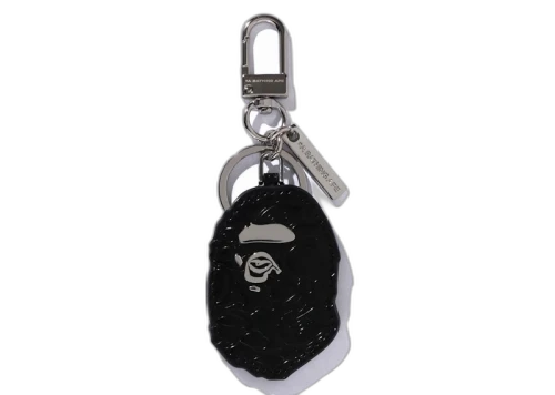 BAPE Ape Head Leather Keychain Black