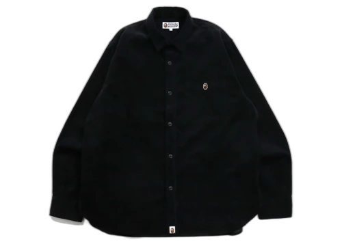 BAPE Ape Head One Point Corduroy Relaxed Fit Work Shirt Black