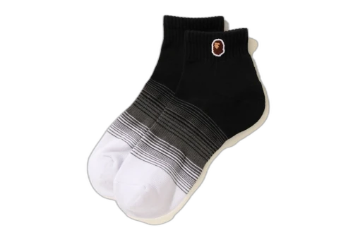 BAPE Ape Head One Point Gradation Ankle Socks Black