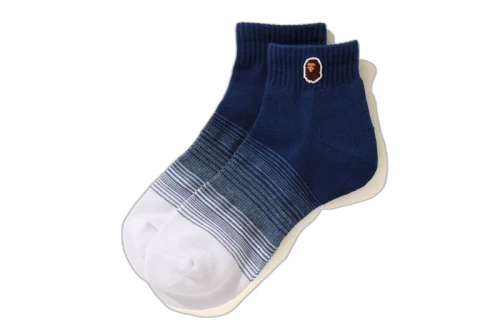 BAPE Ape Head One Point Gradation Ankle Socks Navy