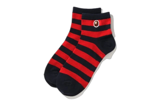 BAPE Ape Head One Point Hoop Ankle Socks Black/Red
