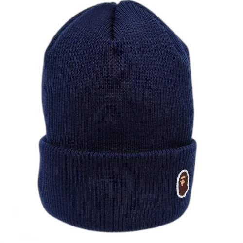 BAPE Ape Head One Point Knit Cap Navy