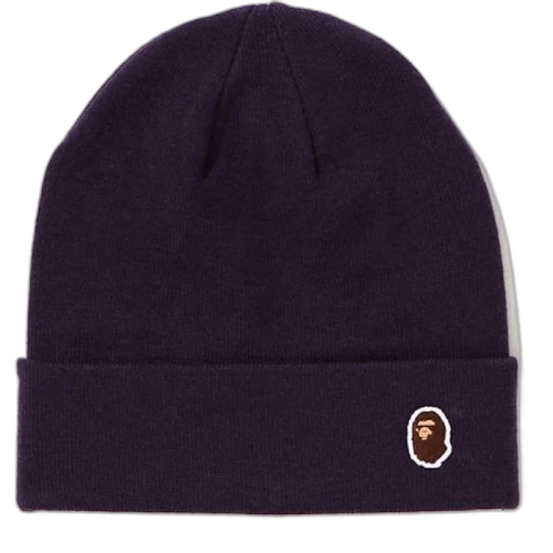 BAPE Ape Head One Point Knit Cap Purple/Brown