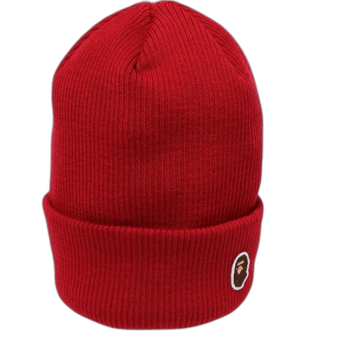 BAPE Ape Head One Point Knit Cap Red