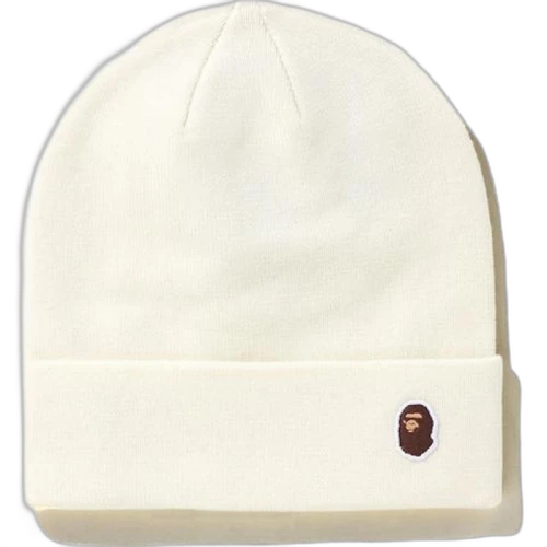 BAPE Ape Head One Point Knit Cap White/Brown
