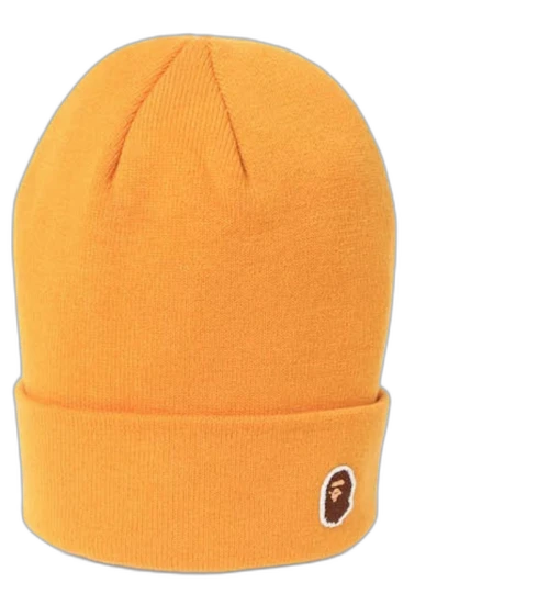 BAPE Ape Head One Point Knit Hat Orange