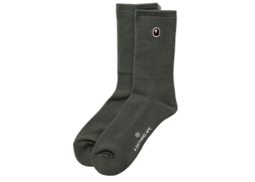 BAPE Ape Head One Point Socks Olivedrab