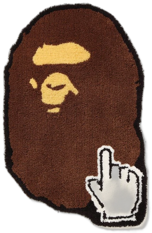 BAPE Ape Head Online Rug Brown