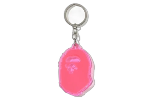 BAPE Ape Head Reflective Keychain Pink